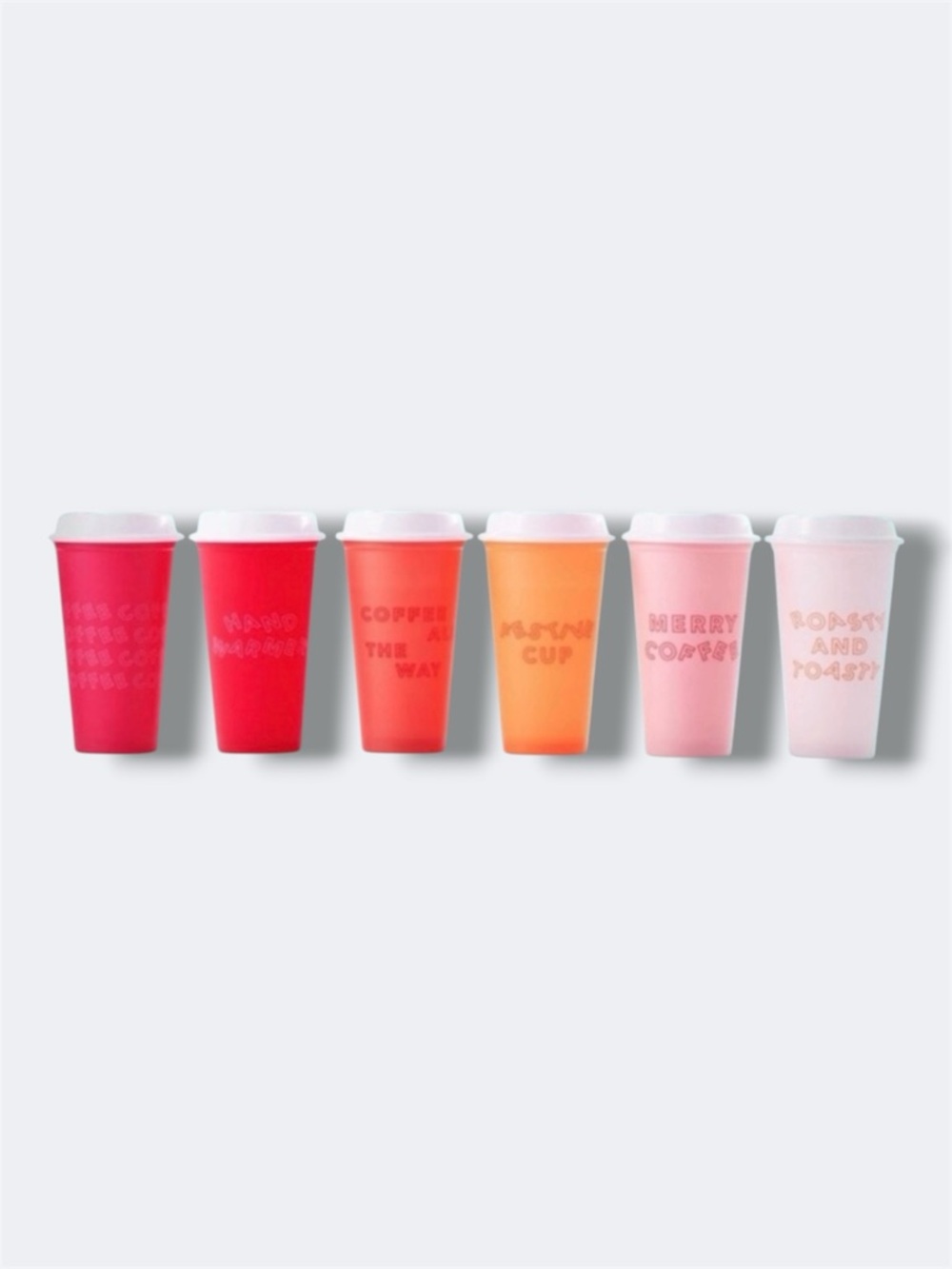 Starbucks Holiday 2019 Reusable Hot Cups Set OS Limited Edition NWT Gift 6 Cups